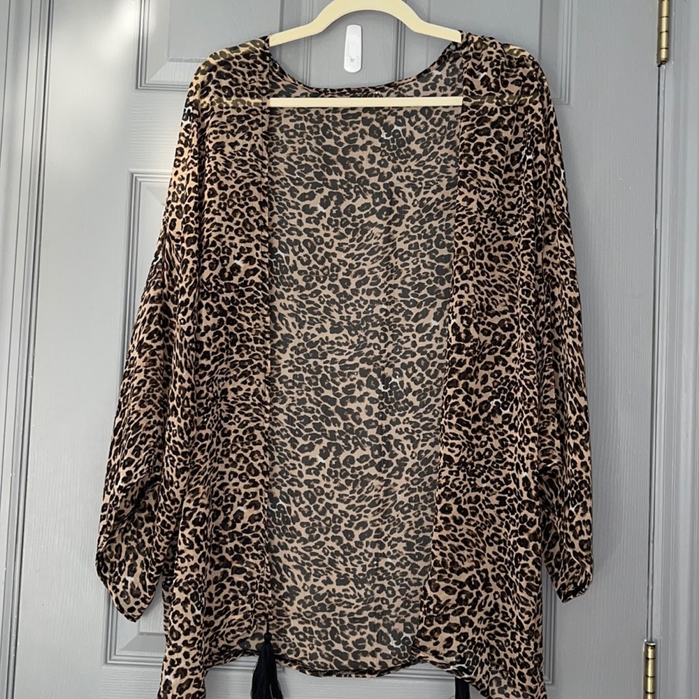 Oversized Cheetah Beach Coverup